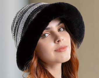 Chapeau de seau en polaire d’hiver chaud pour femmes, chapeau de seau en coton pour femmes, cloche, chapeau moelleux, chapeau d’hiver féminin, chapeau d’hiver pour femmes, cadeau pour elle