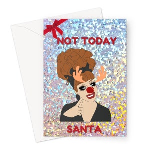 Carte de Noël Père Noël Bianca Del Rio Pas aujourd'hui