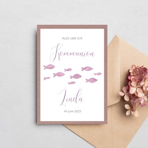 Glückwunschkarte zur Kommunion I Kommunionskarte I Glückwünsche Kommunion I Personalisierbar I Geschenk zur Konfirmation IKonfirmationskarte