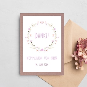 Dankeskarte zur Kommunion I Kommunionskarte I Dankeskarte Konfirmation I Personalisierbar I Set Danke Konfirmation I Danke Kommunion