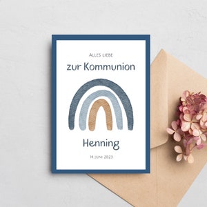 Glückwunschkarte zur Kommunion I Kommunionskarte I Glückwünsche Kommunion I Personalisierbar I Geschenk zur Konfirmation IKonfirmationskarte