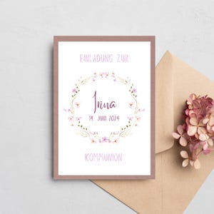 Einladung zur Kommunion I Kommunionskarte I Einladungskarte Konfirmation I Personalisierbar I Set Einladung Konfirmation IKonfirmationskarte