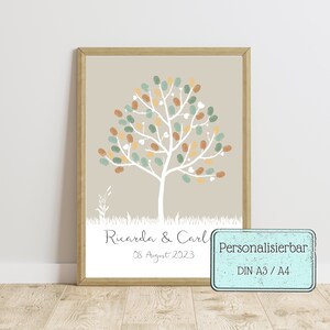 Fingerprint picture wedding | Guestbook | wedding anniversary | Wedding gifts | Fingerprint tree wedding | Wedding guests | Personalizable