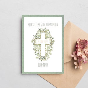 Glückwunschkarte zur Kommunion I Kommunionskarte I Glückwünsche Kommunion I Personalisierbar I Geschenk zur Konfirmation IKonfirmationskarte