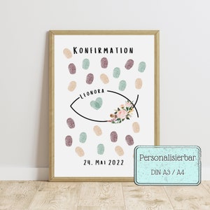 Fingerprint image fish | Gift communion | Gift baptism | Gift confirmation | First Communion Gift | Guest book | Personalizable