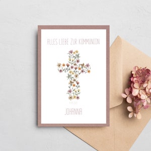 Glückwunschkarte zur Kommunion I Kommunionskarte I Glückwünsche Kommunion I Personalisierbar I Geschenk zur Konfirmation IKonfirmationskarte