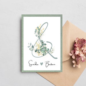 Glückwunschkarte zur Hochzeit inkl. Umschlag I Hochzeitskarte I Glückwünsche Hochzeit I Hochzeitsgeschenk I Personalisierbar I