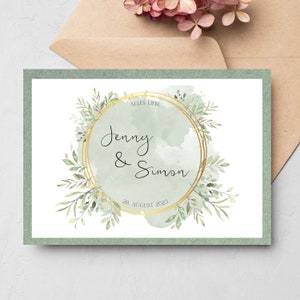 Glückwunschkarte zur Hochzeit inkl. Umschlag I Hochzeitskarte I Glückwünsche Hochzeit I Hochzeitsgeschenk I Personalisierbar I