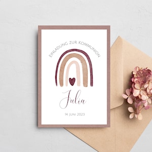 Einladung zur Kommunion I Kommunionskarte I Einladungskarte Kommunion I Personalisierbar I Set Einladung Konfirmation I Konfirmationskarte