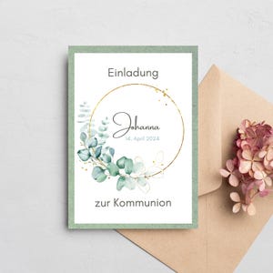 Einladung zur Kommunion I Kommunionskarte I Einladungskarte Kommunion I Personalisierbar I Set Einladung Konfirmation I Konfirmationskarte