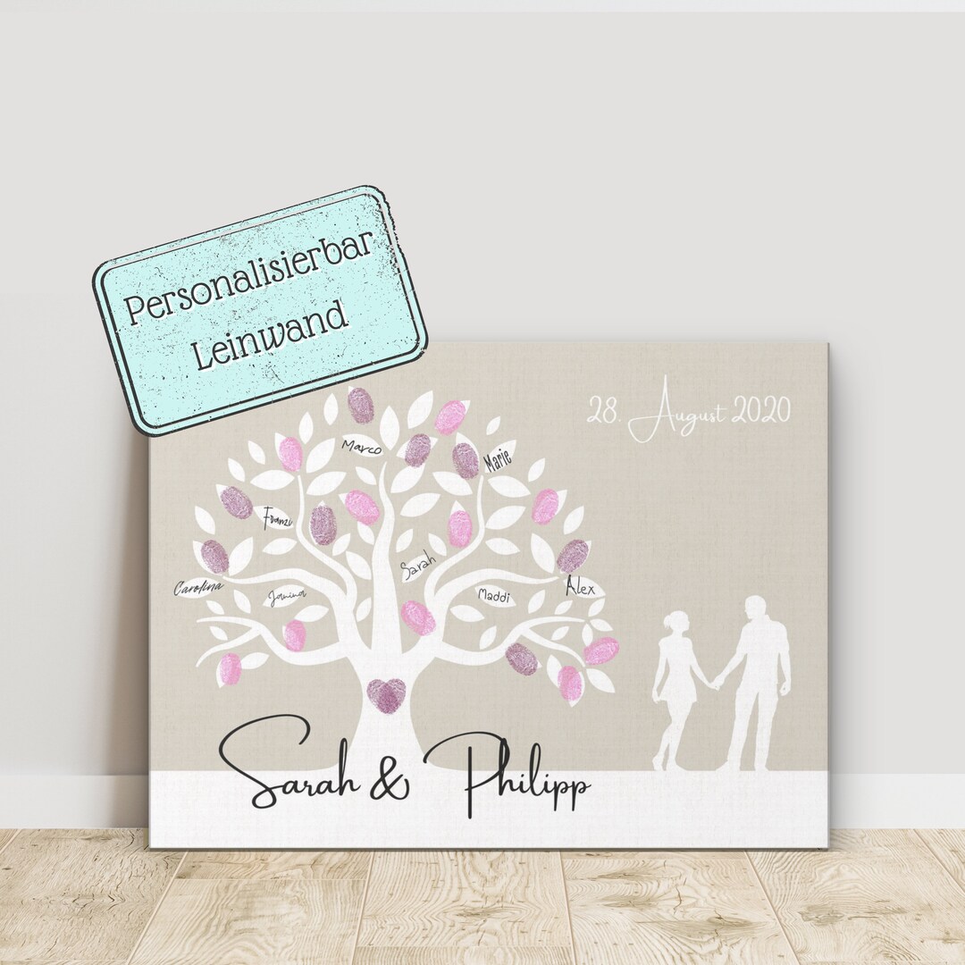 Fingerabdruckbild Hochzeit Leinwand Gästebuch Etsy.de