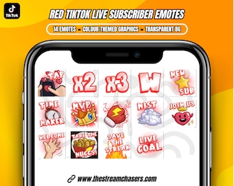 Emotes de suscriptores de TikTok LIVE / Gráficos de dibujos animados personalizados / Descargar PNG transparente / Perfecto para tu transmisión