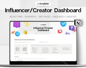 Influencer/Creator Dashboard and Planner (2023) | Notion Template | Social Media Content Planner, Collab Tracker, Event Tracker, and More
