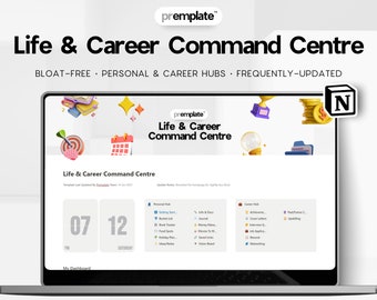 Life & Career Planner (2024) | Notion Template | Calendar, Shopping Lists, Journal, Holiday Planner, Job Applications, Resume, More...