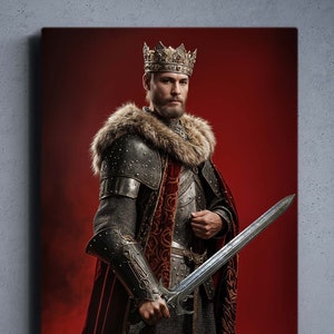 Custom Royal Portrait from Picture, Renaissance Portrait, Birthday Gift, Human Portrait, Ai Design, Custom King Portrait,Historical Portrait