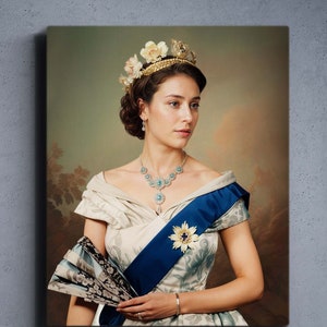 Retrato personalizado de la reina real, regalo de retrato personalizado, regalo único para mamá, regalo de retrato personalizado, diseño de la familia real, retrato de la reina