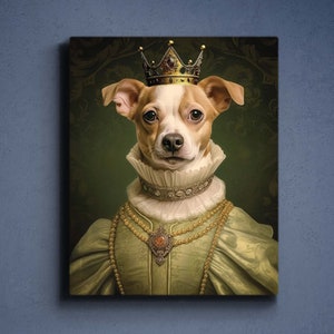 Custom Renaissance Pet Portrait,Personalized Pet Portrait,Queen Pet Portrait, King Pet Portrait, Royal Pet Portrait,Renaissance Costume