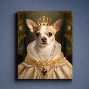 Retrato de mascota renacentista personalizado, regalo de retrato de mascota, regalo de pérdida de mascota, retrato de reina de mascota personalizado, retrato de mascota personalizado, regalo de Navidad,