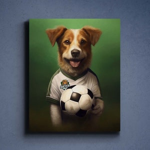 Custom Football Pet Portrait, Personalized Pet Sport, Custom Pet Football Player,Soccer Pet Gift,Royal Portrait, Personalized Pet Portrait
