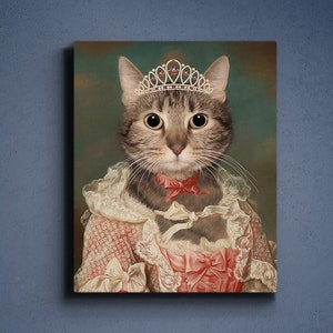 Custom Queen Pet Portrait, Renaissance Queen Portrait,Royal Pet Portrait, Renaissance Pet Portrait, Christmas Pet Portrait Gift,Pet Wall Art