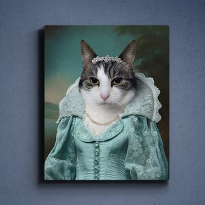 Retrato de mascota personalizado de la reina, retrato de mascota real, regalo de Navidad, regalo por la pérdida de una mascota, arte para amantes de los perros, regalo personalizado para mascotas, retrato de mascota de princesa