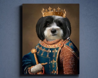 Custom Renaissance Pet Portrait, Pet Loss Gift,  Royal Pet Portrait From photo, Royal Pet Portrait Painting,King Pet Portrait,King Portrait