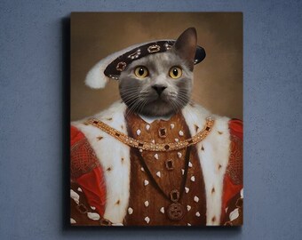 Custom King Pet Portrait, Personalized Royal Pet Portrait, Funny Pet Art,Special Gift for Pet Owners, Renaissance Portrait,Royal King Gift