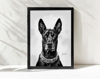 Custom Pet Portrait from Photo Watercolor Dog and Cat Art Personalized Christmas Gift Birthday Gift Mother's Day Gift for Pet Lovers
