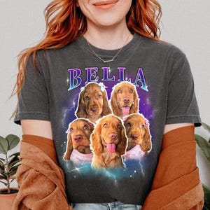 Custom Pet T Shirt Your dog/cat's photo + name on a vintage Comfort Colors tee, Personalized pet gift & 90's style for pet lovers image 3