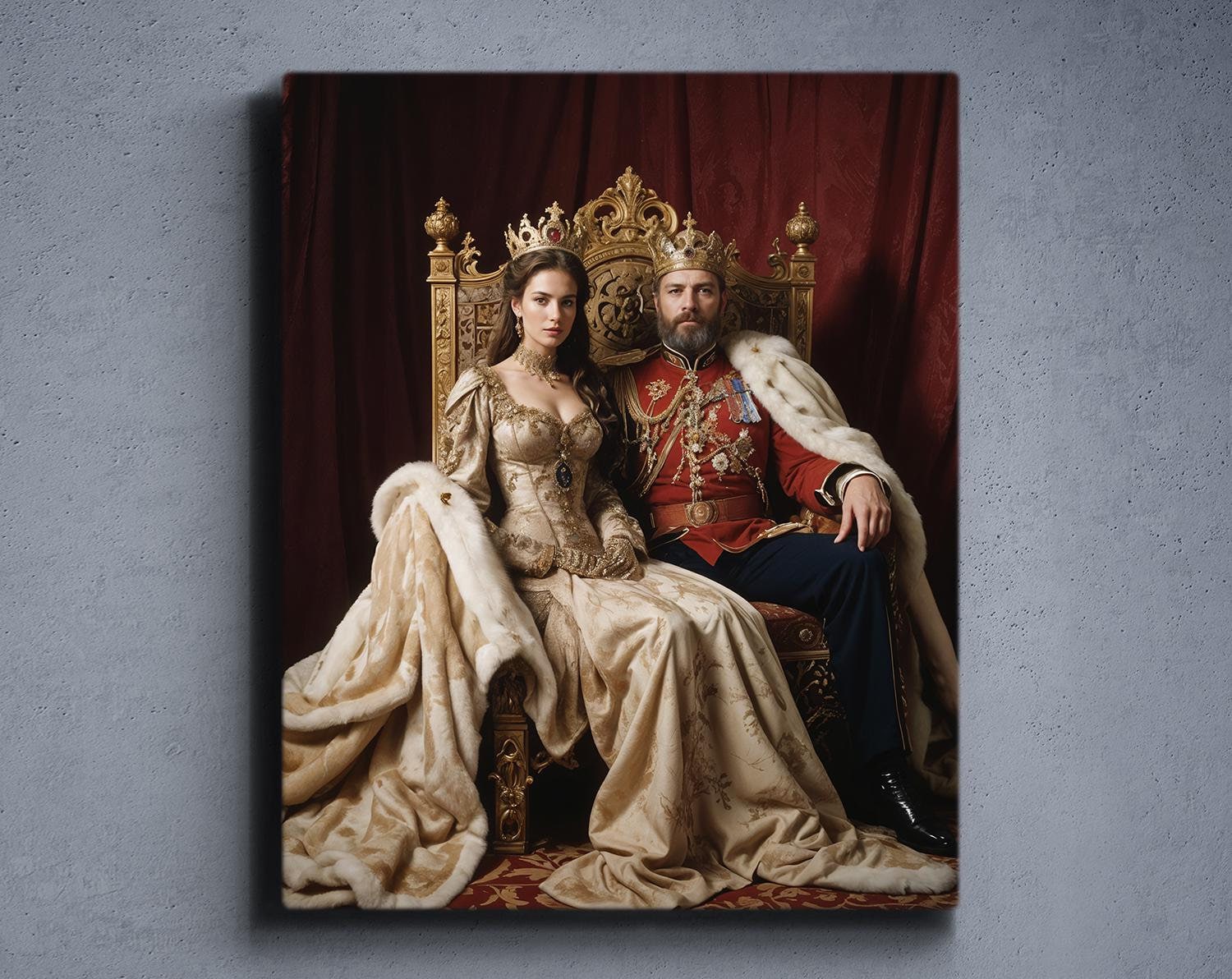 Renaissance Custom Portrait, Anniversary Gift Valentine's Day, Best gift for couple, Royal Couple Designs, Anniversary gift, Christmas Gift