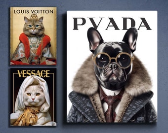 Copertina di rivista personalizzata con ritratto di animale domestico, copertina di rivista personalizzata, moda personalizzata per animali domestici, rivista personalizzata per animali domestici, regalo per la festa della mamma, dipinto personalizzato per cani