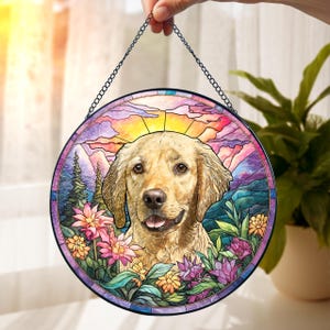 Custom Pet Memorial Stained Glass Suncatcher, Loss of Pet Sympathy Gift ...