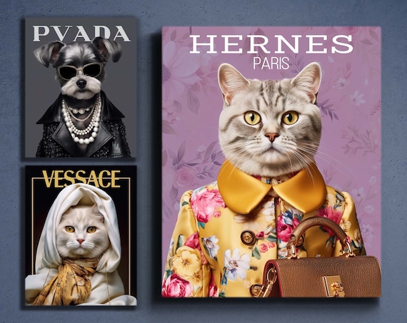 fotorealistic image of three cute pets dressed elegantly magazine cover Custom Magazine Cover Pet Portrait,custom Magazine Cover, Custom Pet  Fashion,custom Pet Magazine , Personalized Pet Magazine,christmas Gift
