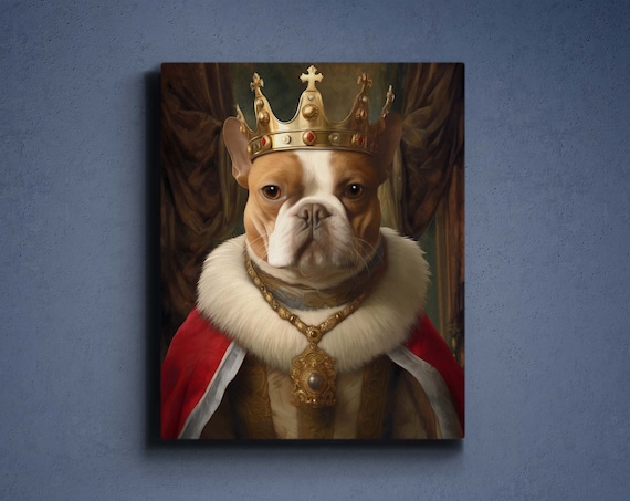 Custom King Pet Portrait, King Dog Royal Portrait, Royal Pet Portrait, Regal Cat Portrait,Regal Dog Portrait, Dog Painting, King Pet Gift,