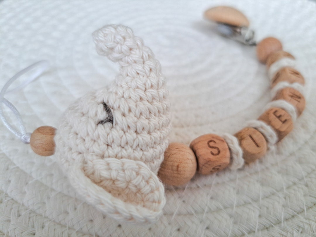 Personalised Dummy Clip Elephantcrochet Wooden Dummy Clipmam Dummy