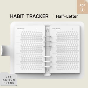 Rastreador mensal de hábitos em forma de estrela – Acompanhe 7 hábitos diários com marcas de verificação em forma de estrela, encartes imprimíveis de meia-letra, download instantâneo