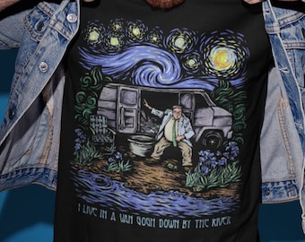 Van Gogh Down By The River Shirt, Matt Foley Shirts, Mordor Starry Night Tshirt, Down By The River Tee, Famous Artist, Vangogh Shirt