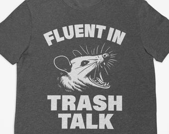 T-shirt Opossum Trash Talk, t-shirt graphique étrange et stupide de raton laveur, t-shirts drôles d'opossum meme, amateur d'opossum, t-shirt d'opossum en colère