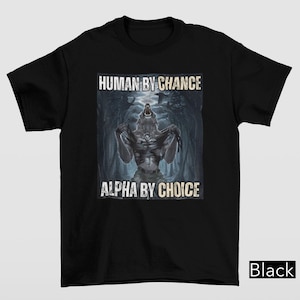 Human By Chance Alpha By Choice Shirt, Alpha By Choice shirt, Funny Meme Shirts, Mental Health Shirt, Wolf Sigma, Wolves Vintage 90s Graphic