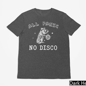 Panic No Disco T-Shirt, Raccoon Meme Shirt, Vintage Raccoon Graphic Tee, Funny Mental Health Shirt, Funny Gift, Aesthetic Tshirt, Funny Gift