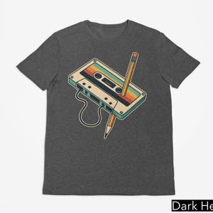 80s 90s Mixtape Rewind T-Shirt, Retro Cassette Tape Pencil Shirt, Nostalgic Cassette Tape Music Lover T-Shirt, 90s Old School Music Tee
