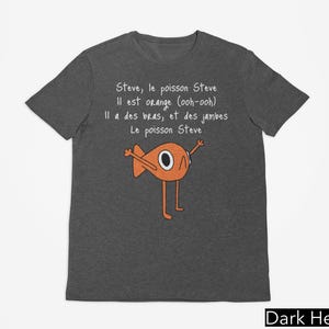 Koszulka Le Poisson Steve, Śmieszna koszulka z memem, Viral Tik Tok Meme Tee, Ironiczna koszulka z francuskim memem, Koszulka Unhinged, Absurdalna koszulka z humorem, Prezent Y2K Gag