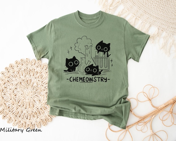 Chemeowstry Cat Shirt, Chemistry Cat Pun Shirt, Funny Chemistry Teacher Shirt, Science Gift Tee, Scientist Gift, Science Lover Geek Shirt