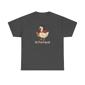 Koszulka French Goose, zabawna koszulka Le Honque, głupi prezent na wakacje z podróży do Francji, zabawna koszulka z grafiką Duck, słodka koszulka parodia Bagutte Duck