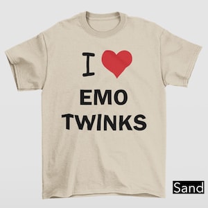 I  Love Emo Twinks T-Shirt, Funny LGBTQ Aesthetic Alt Humor Gift, Pride Month Shirt, Love Is Love Gift Tee, Proud Ally Shirt, Rainbow Shirt