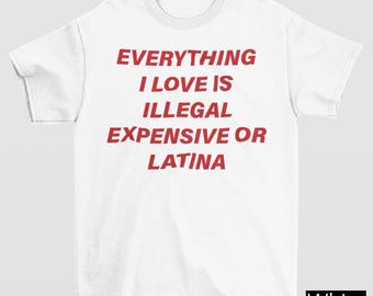 Everything I Love Illegal Expensive or Latina Shirt, Funny Latina Shirt, Latina Pride Tee, Sarcastic Latina Graphic Tee, Funny Mexican Shirt
