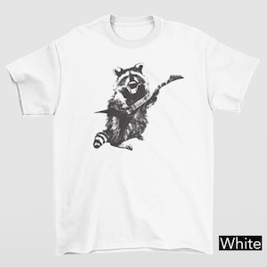 Rock Raccoon Playing Guitar Shirt, Funny Guitar Raccoon Tee, Music Lover Gift, Raccoon Lover Gift For Her, Animal Musician Vintage Style Tee