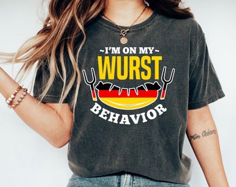 I'm On My Wurst Behavior And I Don't Give Schnitzel Shirt German Flag Shirt German Friend Gift For German Nein Shirt Funny German Gift