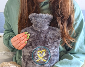 Endo Warrior Embroidered Hot Water Bottle: Endometriosis Support Gift