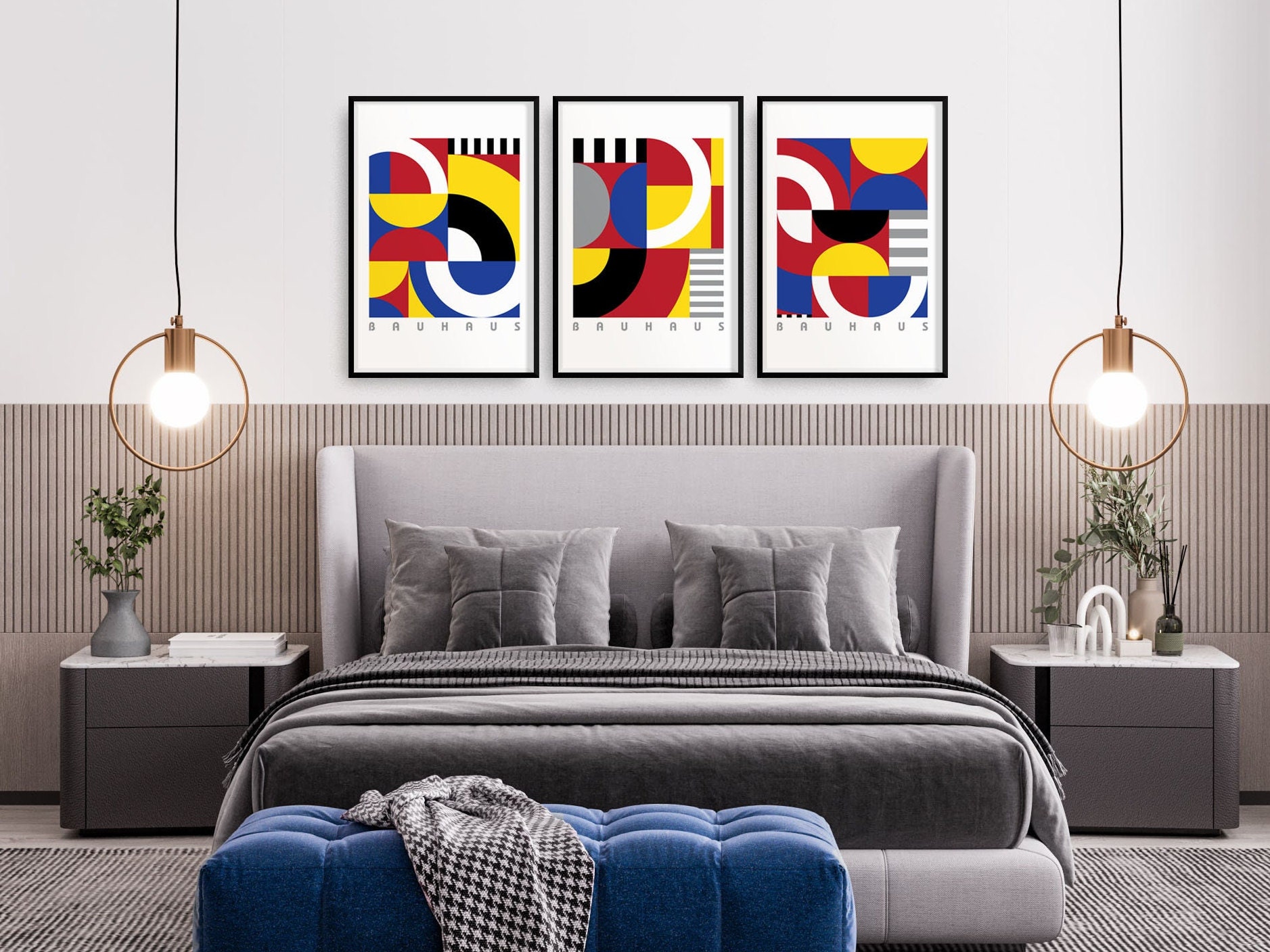 Bauhaus Poster Printable Wall Art Set Digital Download, Three Piece ...